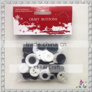 Mixed Kids Buttons, White and Black Resin Decorative Buttons thumbnail-1