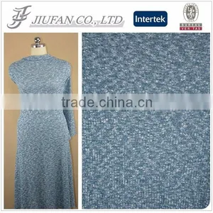 Jiufan Textile Knitted Blue and White TR Rib 70 Polyester 30 Rayon Spandex Fabric thumbnail-1