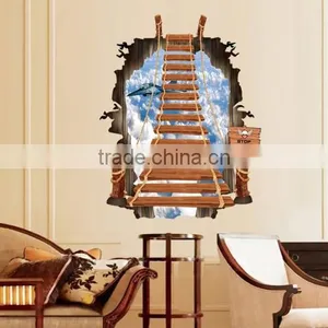 3D Creative Broken Wall Effect Stairway Pattern PVC Wall Sticker thumbnail-1
