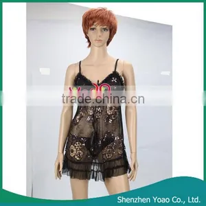 Mature Women Sexy Lingerie Black With Pink thumbnail-1