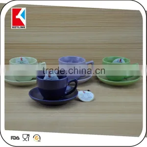 Best Selling Products Solid Color Unique Shape Coffee Ceramic Tea Cup and Saucer thumbnail-6