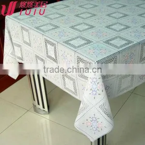 White Printed Pvc Lace Table Cloth, Table Cover thumbnail-1