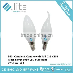 Led Lampen Candle Shape Tailed C37 Bulb 6.5w IC Driver E12 E14 E26 E27 Base CE RoHS Certifications Plastic Plus Aluminium thumbnail-3