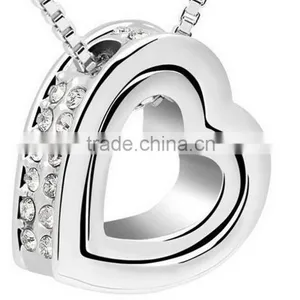 Newest Cheap Alloy Crystal Heart Necklace thumbnail-4