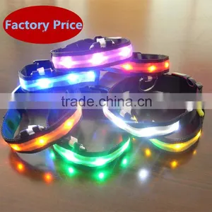 LED Nylon Pet Dog Collar Night Safety LED Light-up Flashing Glow In The Dark Electric LED Pets Cat Dog Collar thumbnail-1