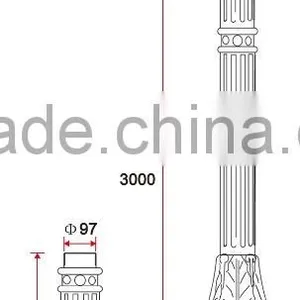 B033-1 Outdoor Sand Casting Aluminum Light Pole Casted thumbnail-2