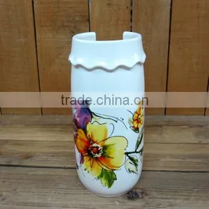 Flower Decal Ceramic Paper Cup/ Disposable Cup Holder thumbnail-1
