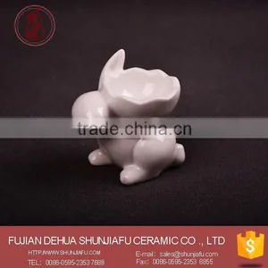 Handmade Unglazed Creative White Porcelain Rabbit Egg Holder Ceramic thumbnail-1
