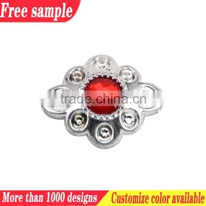 Popular Round Decoration Footwear Red Rhinestone Shoe Accessories thumbnail-1