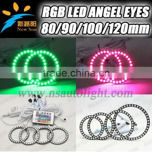 4pcs*120mm With Rgb Led Controller One Set Rgb Angel Eyes 12v 5050SMD 10000K Super Bright Halo Ring Led Lights thumbnail-1