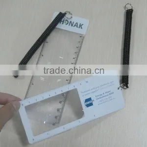 Custom Magnifying Glass With Pvc Key Chain / Magnifier Pvc Ruler With Plastic Spring thumbnail-1