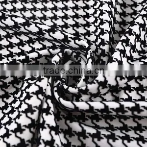 1PCS SALE!!!!Factory on Slea Spray Spandex Houndstooth Flock Knitted Fabric for Garment thumbnail-4