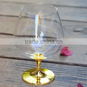 2016 New Design Clear Crystal 680ml Crystal Drinking Glass Gold Stem Drinking Glass Manufacturers China thumbnail-5