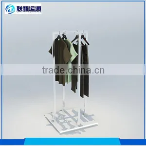 Store Stand Stainless Clothes Acrylic Rack Metal Display Rack for Hanging Items thumbnail-1
