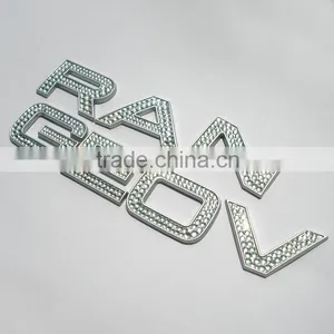 Luxury Chrome Car Emblem Ran Geov Diamante Letters thumbnail-2
