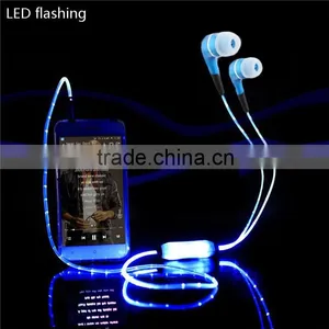 New Products 2016 LED In-ear Headphones Earphone With Line Remote and Mic,EL Earphone With Line,mobile Phone Earphone thumbnail-2