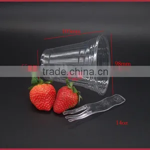 Disposable Plastic Cups PET Material 14Oz High Transparent thumbnail-2
