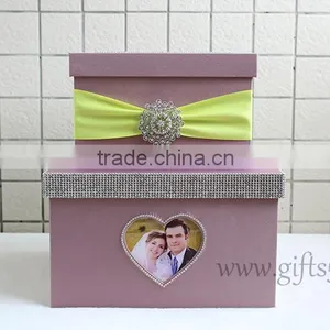 Elegant Wedding Box With Heart Shape Photo Frame Custom Made thumbnail-2