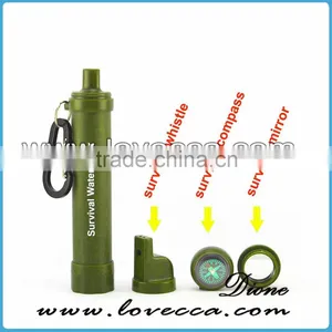 Outdoor Straw Wataer Filter Survival Water Filter With Compass and Survival Mirror thumbnail-1