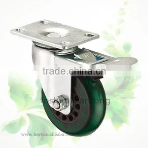 Double Bearing PVC Caster Top Plate Fixed Industrial Trolley Wheel thumbnail-2