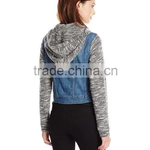 RECHEEL Custom Women's Winter Denim Jacket With Hood thumbnail-2