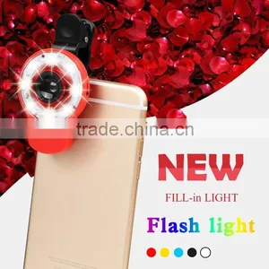 Universal Clip-On Selfie LED Light With Colored Filters And Camera Lens Kit For Smart Phones Tablets thumbnail-1