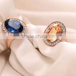 18K Gold Color Rings With Blue Gemstone 3gram Gold Ring thumbnail-3