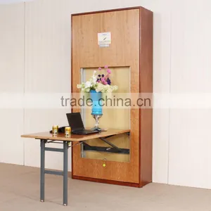 Bed Hardware for Space Saving Vertical Type Murphy Hidden Wall Bed With a Table thumbnail-1