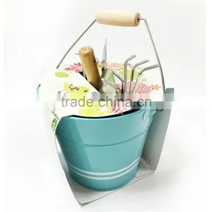 Round White Oil Tin Pail With Lid thumbnail-3