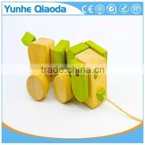 Pull Along Dog Wooden Toy Wiggles as You Pull They Make a Clicking Sound and Make a Fun Baby thumbnail-5