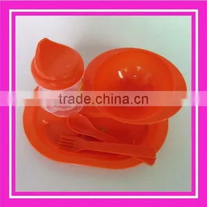 1 Set of 5pcs Orange Tableware Plastic Spicnic Set thumbnail-1