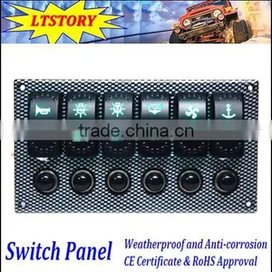 6 Gang Thermals Overload Protector Rocker Switch Panel thumbnail-1