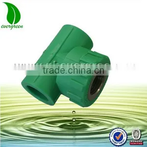 PPR Pipe Fitting Green Color Thread Female Tee (7044) thumbnail-1