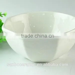 Hot Sale Round Porcelain Popcorn Bowl White Bowl Cheap Ceramic Bowl Ceramic Porcelain for Kitchen thumbnail-1