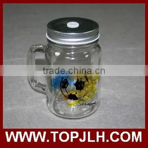 430 ml Creative Juice Drinking Mug Glass Mason Jar thumbnail-1