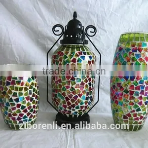 Table Decor Beautiful Mosaic Anniversary Glass Vase thumbnail-3