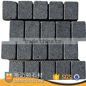 Black Granite Mesh Paver Stone Basalt Paver Wholesale thumbnail-1