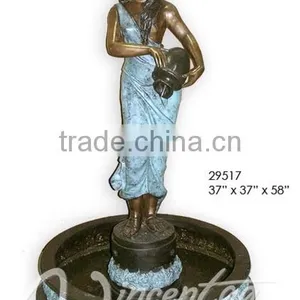 Outdoor Garden Decoration Metal Craft Life Size Bronze Sexy Girl Fountain for Sale thumbnail-2