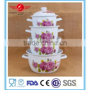 Cheap Price Enamel Drum Shape Cooking Pot Enamel Cassrole thumbnail-1