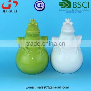 BSCI Audit Factory EASTER Gifts Ceramic Cute Frog Prince on Ball Figurines, Novelty Frog Figurine thumbnail-1