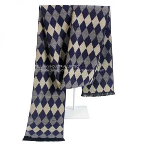 Super Soft Winter Striped Plaid Men Scarf Wrap Wholesale thumbnail-1