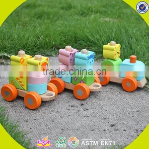 Wholesale Hot Baby Wooden Train Blocks Toy Diy Creative Kids Wooden Train Blocks Toy W04A067 thumbnail-5
