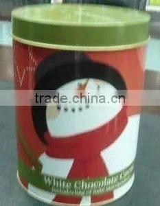 Christmas Round Tin Can, Holiday Tin thumbnail-1