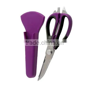 Stainless Steel Plastic Multi-function Kitchen Scissors Chicken Bone Scissor With Magnetic Holder Cover thumbnail-2