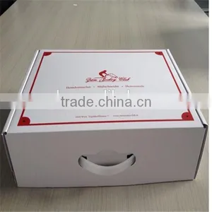 2015 Newest Boxes Strong Corrugated Shipping Boxes With Handle ,White Mailing Boxes For Man's Suit Gift Packing thumbnail-1
