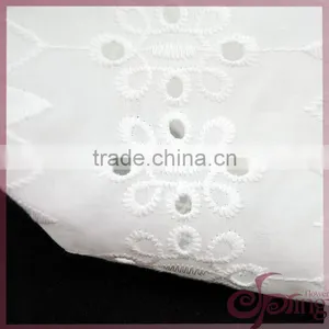 Elegant White Cut Work Cotton Lace Fabric,cotton Embroidery Fabric for Dress thumbnail-5