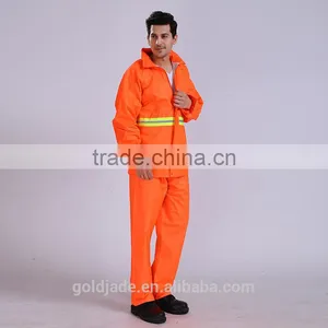 Oem Custom Reflective Yellow Keep Warm Oxford Rain Coat Waterproof Work Uniforms thumbnail-4