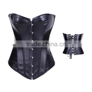 Manufacture Price Womens Leather Waist Trainer Corset/Bustiers for Weight Loss thumbnail-1