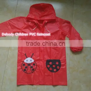 Kids PVC Red Cartoon Raincoat for School and Kindergarten thumbnail-2