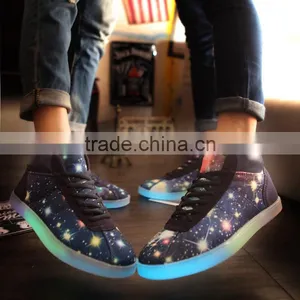 HFR-JS08 2015 Super Fashion Latest LED Glittering Canvas Shoe thumbnail-1
